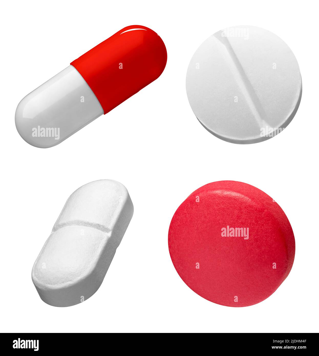 Weiße rote Pille medikamentöse Medikamente Stockfoto