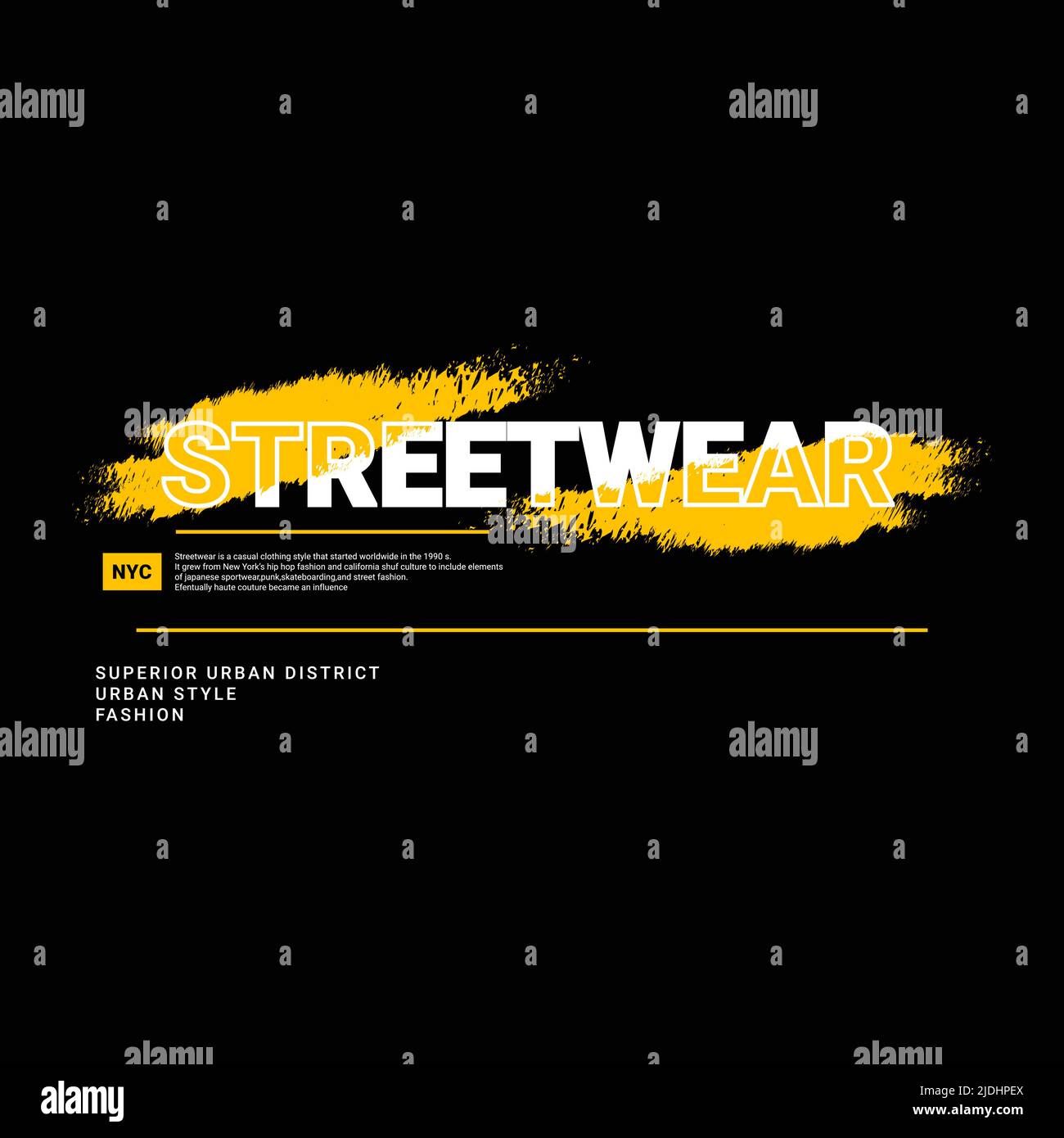 Streetwear T-Shirt Design, geeignet für Siebdruck, Jacken und andere Stock Vektor