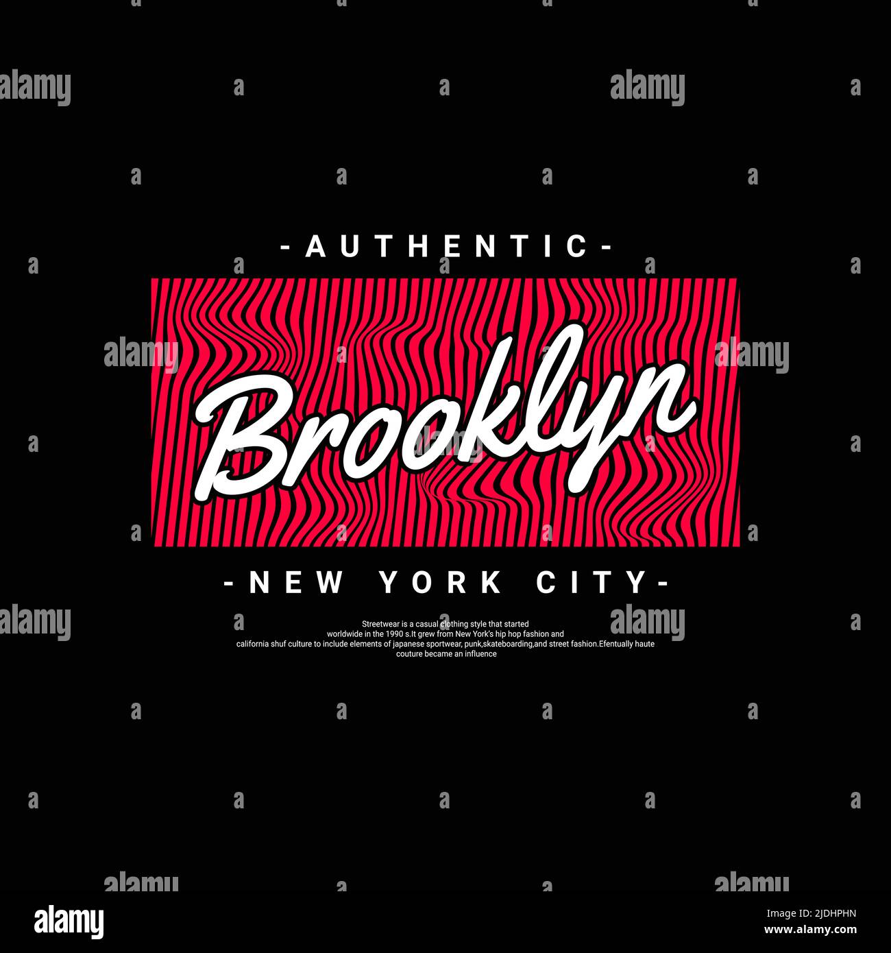Brooklyn Schreibdesign, geeignet für Siebdruck-T-Shirts, Kleidung, Jacken und andere Stock Vektor