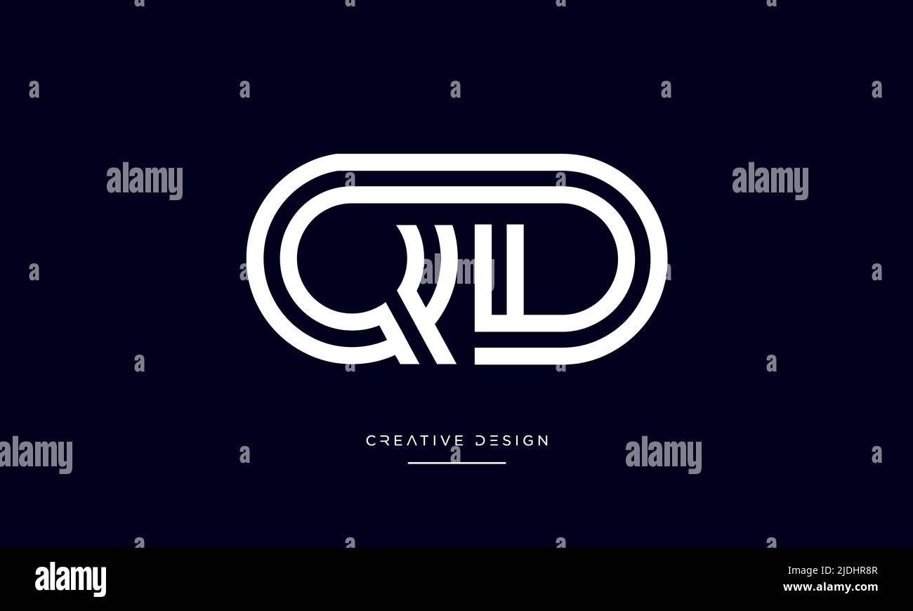 QD- oder DQ-Buchstaben Logo-Symbol Monogramm Stock Vektor
