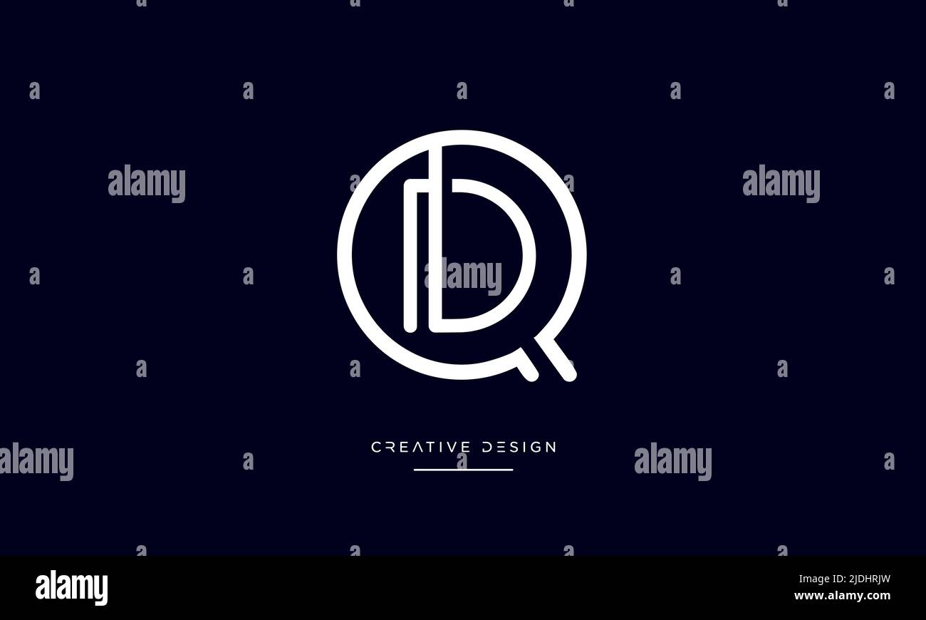 QD- oder DQ-Buchstaben Logo-Symbol Monogramm Stock Vektor