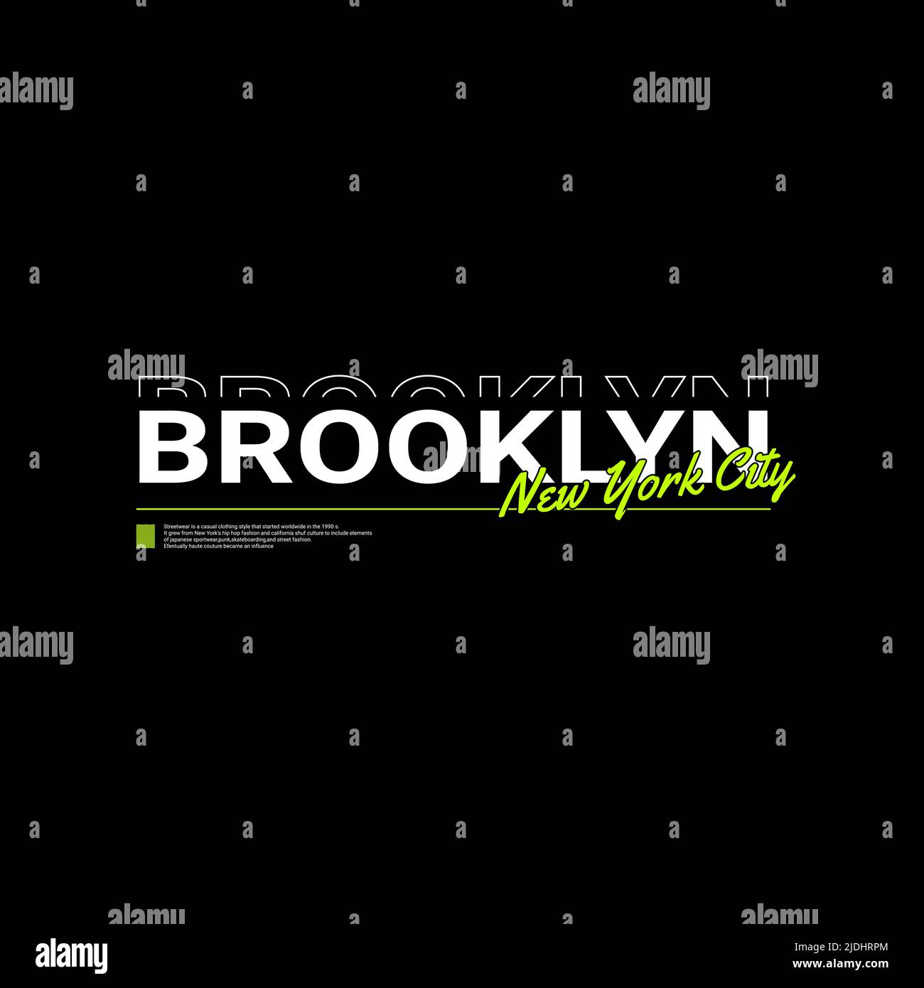 Brooklyn Schreibdesign, geeignet für Siebdruck-T-Shirts, Kleidung, Jacken und andere Stock Vektor