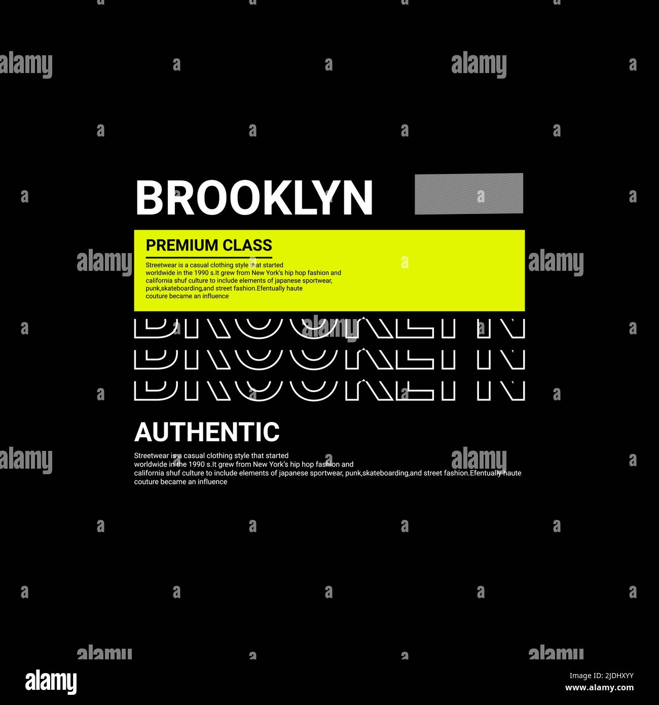 Brooklyn Schreibdesign, geeignet für Siebdruck-T-Shirts, Kleidung, Jacken und andere Stock Vektor