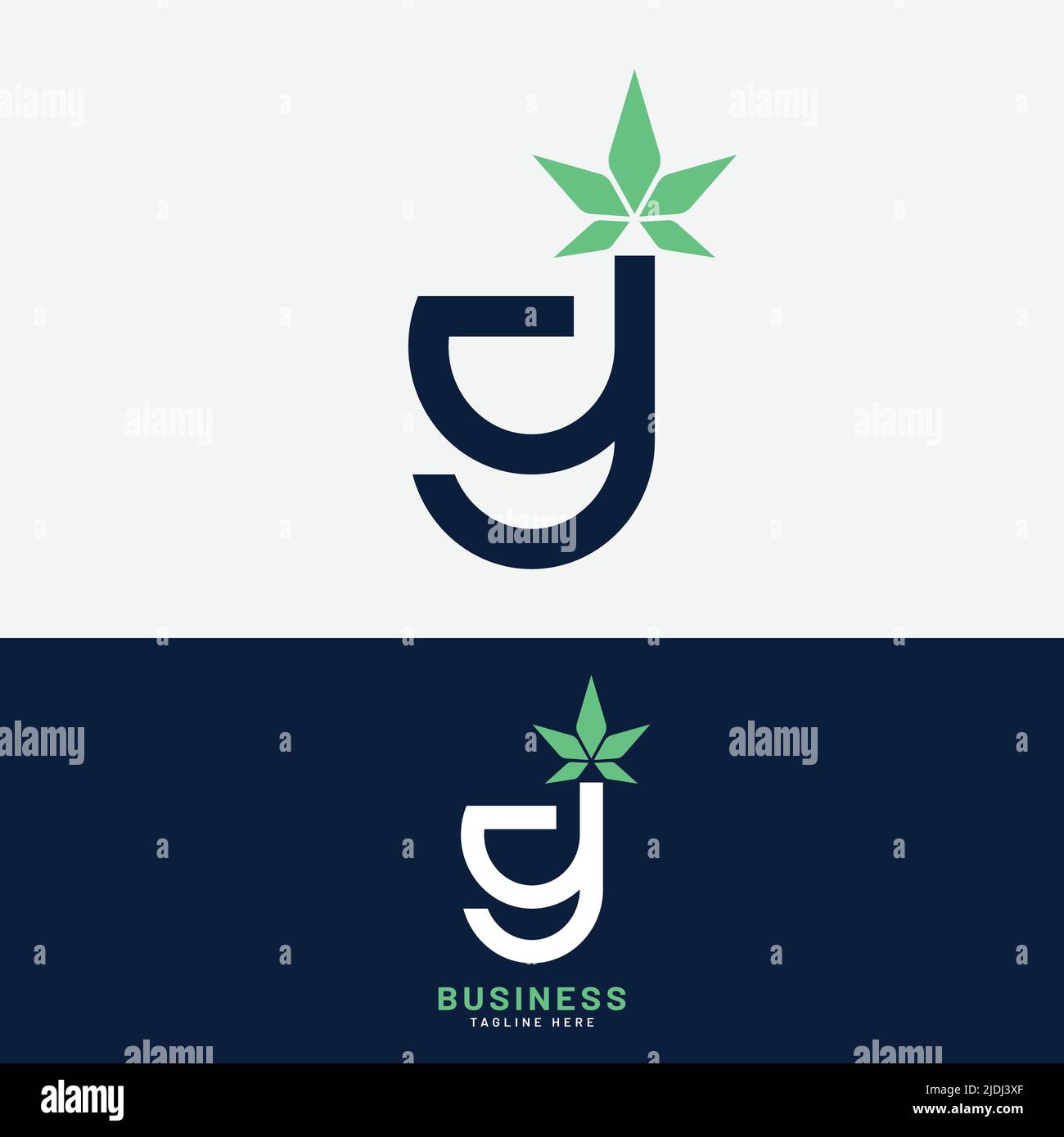 Letter Initial G Cannabis Logo Design-Vorlage. Geeignet für Cannabis Hashish Weed Marihuana Hanf Plant Business Brand Company etc. Stock Vektor