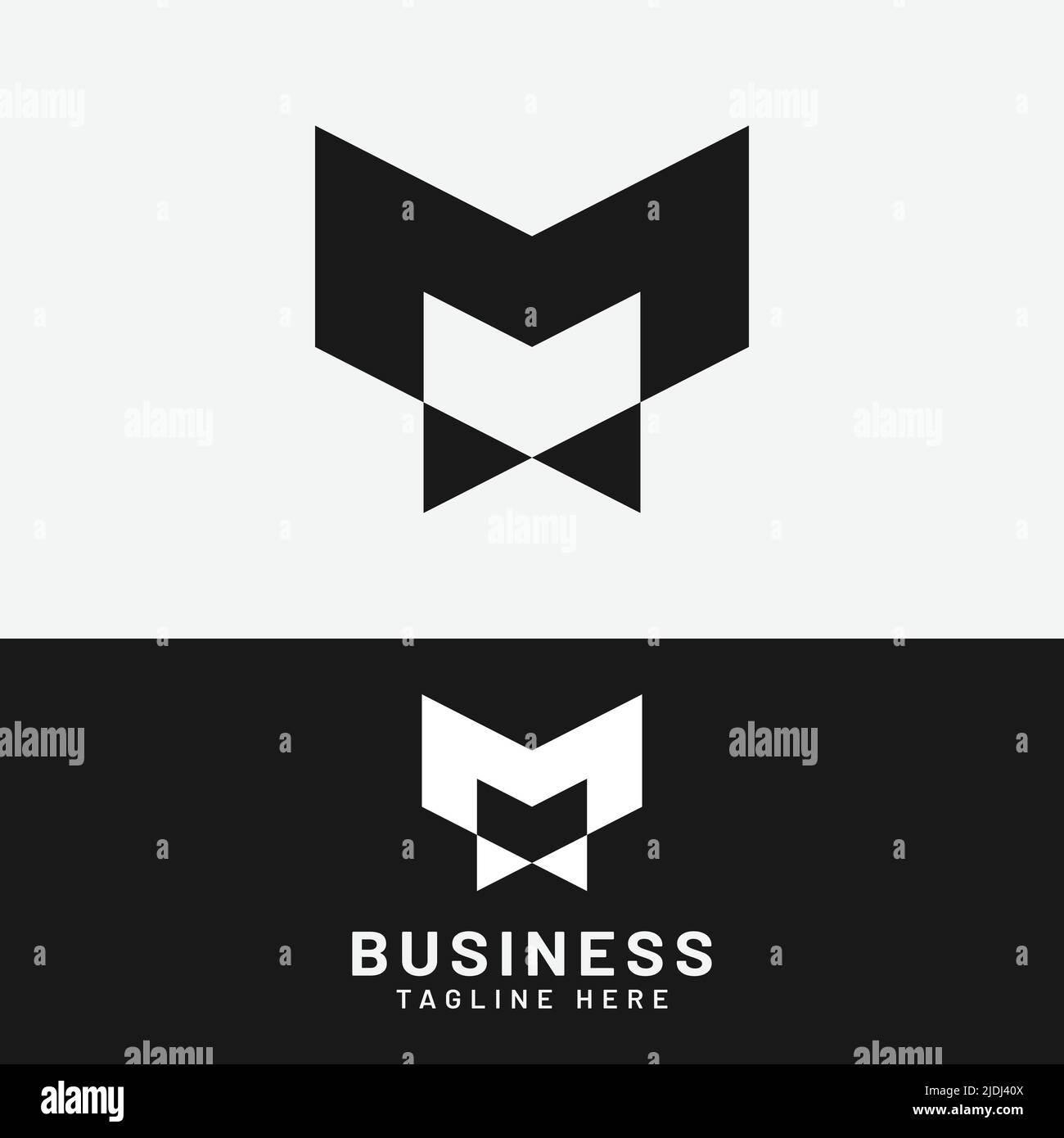 Anfangsbuchstabe M man Logo Design-Vorlage. Geeignet für Allgemeinsport Fitness Finanzen Bau Unternehmen Business Corporate Shop Bekleidung in einfach Stock Vektor