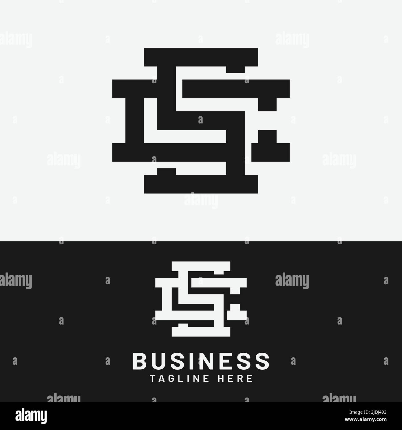 S C SC CS Letter Monogram Initial Logo Design Template. Geeignet für General Sports Fitness Finanzen Construction Company Business Corporate Shop Stock Vektor