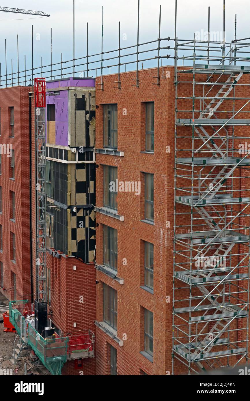 Bau neuer Wohnungen in Station Road, Latchford, South Warrington, Cheshire, England, UK, WA4 Stockfoto