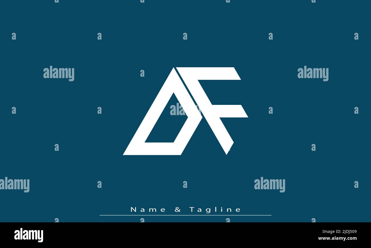 Alphabet Buchstaben Initialen Monogramm Logo DF , FD Stock Vektor