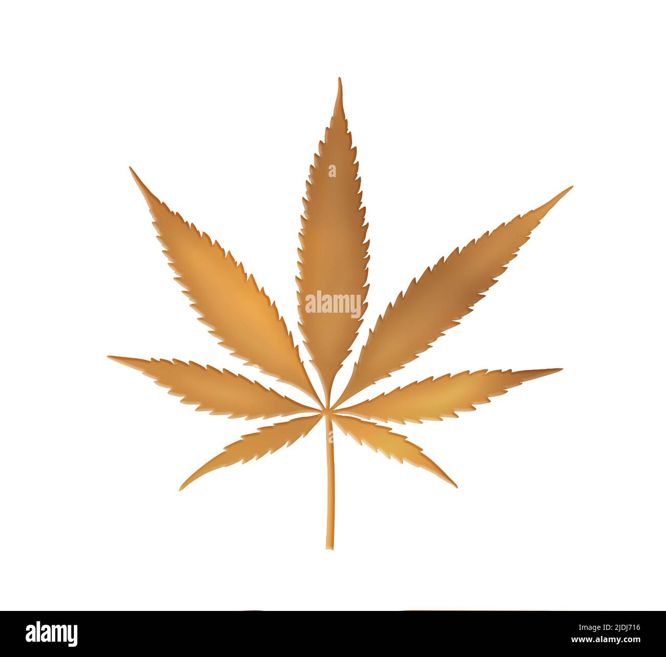 Goldenes Cannabisblatt Stockfoto