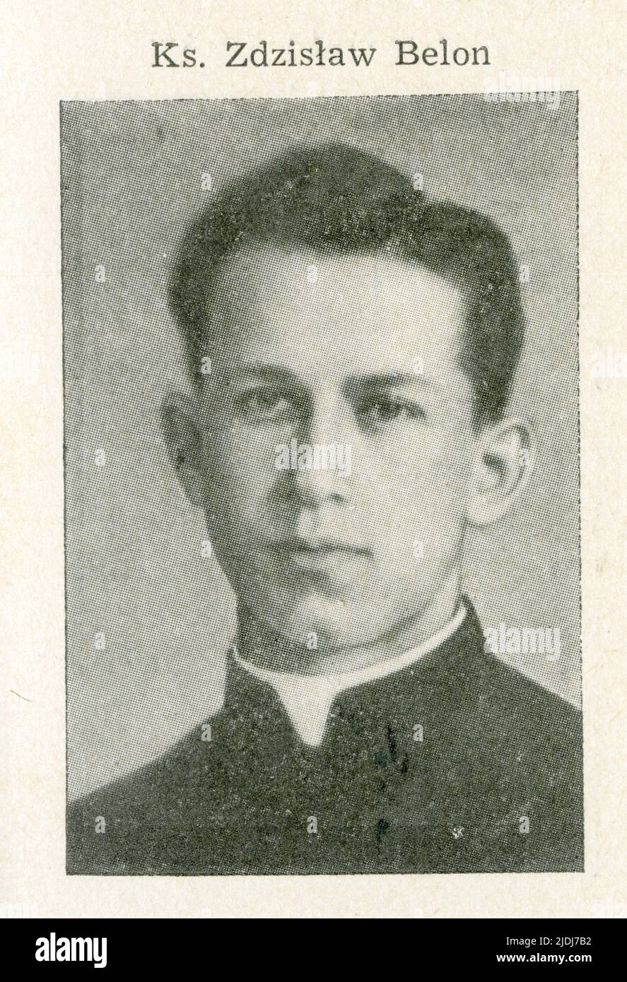 Belon Zdzisław Antoni (1906-1942), kapelan WP.Urodził się 26 maja 1906 w Jarosławiu w rodzinie Franciszka, zawodowego wojskowego, i Zofii z d. Kluz. W Stockfoto
