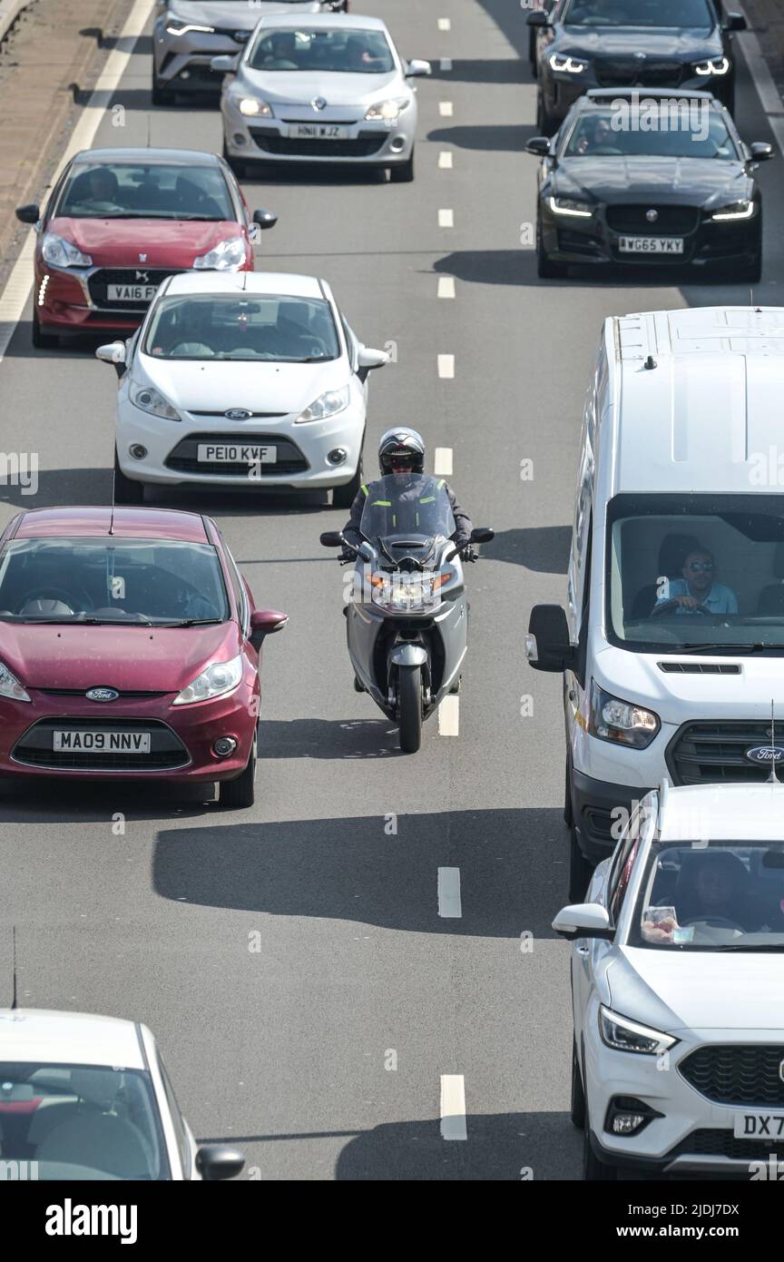 A38M Aston Expressway, Birmingham, England, 21. Juni 2022. Pendler ...