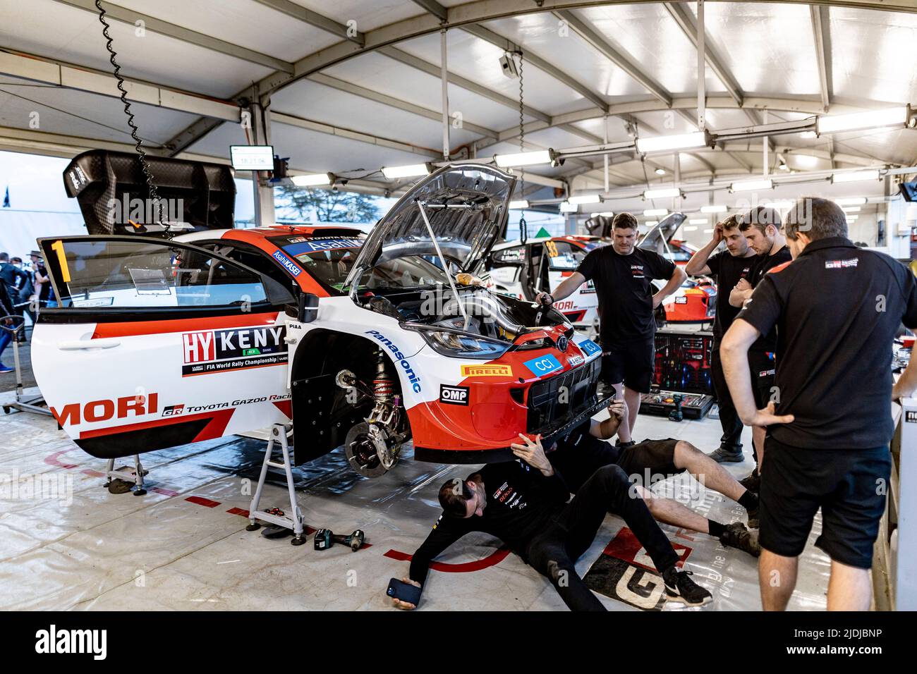 Nairobi, Kenia - 21/06/2022, 01 OGIER Sebastien (Fra), VEILLAS Benjamin (Fra), Toyota Gazoo Racing WRT, Toyota GR Yaris Rally 1, Aktion während der Safari Rally Kenya 2022, 6. Runde der WRC World Rally Car Championship 2022, vom 23. Bis 26. Juni 2022 in Nairobi, Kenia - Foto Nikos Katikis / DPPI Stockfoto