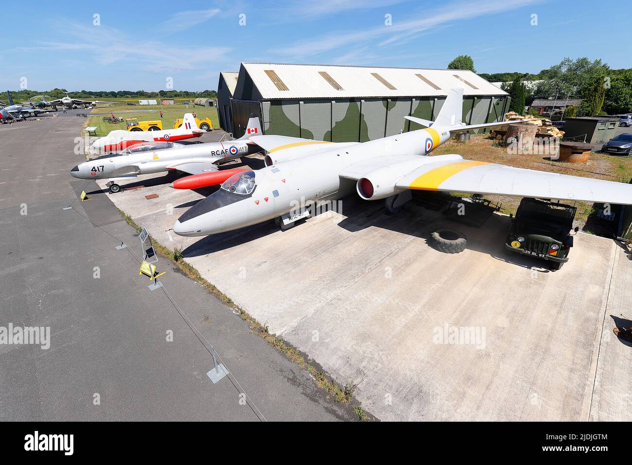 English Electric Canberra T4 Ausstellung im Yorkshire Air Museum in Elvington, North Yorkshire Stockfoto