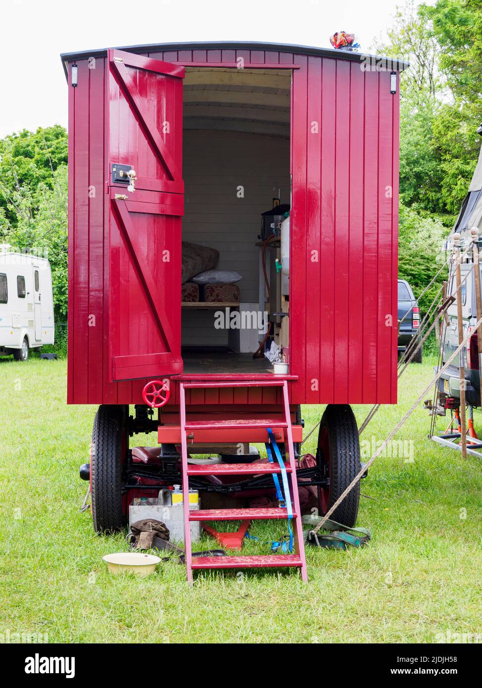 Shepherds Hut bei der Launceston Steam & Vintage Rally, Cornwall, Großbritannien Stockfoto