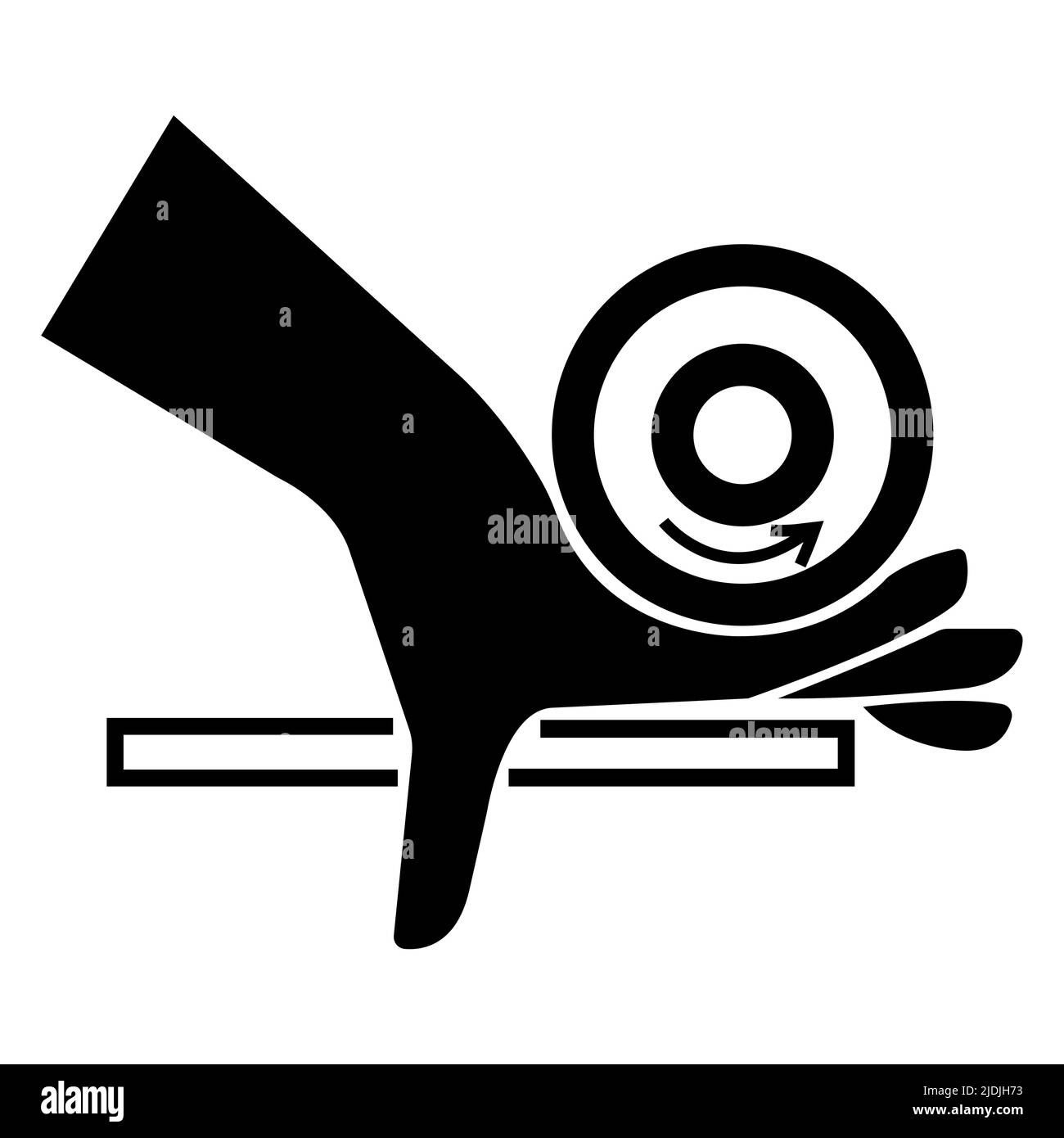 Hand Crush Roller Quetschpunkt Symbol Schild Isolate auf weißem Hintergrund, Vektor-Illustration Stock Vektor