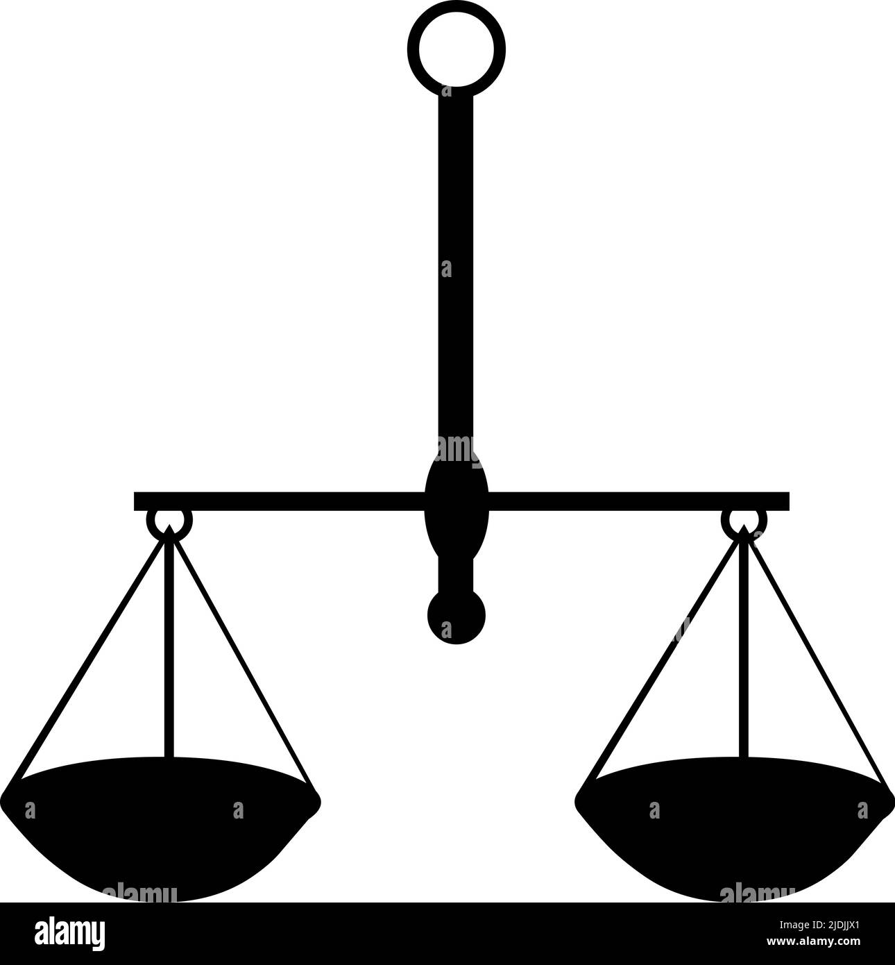 Vektor-Illustration von Skalen der Gerechtigkeit Symbol schwarze Farbe Silhouette Stock Vektor