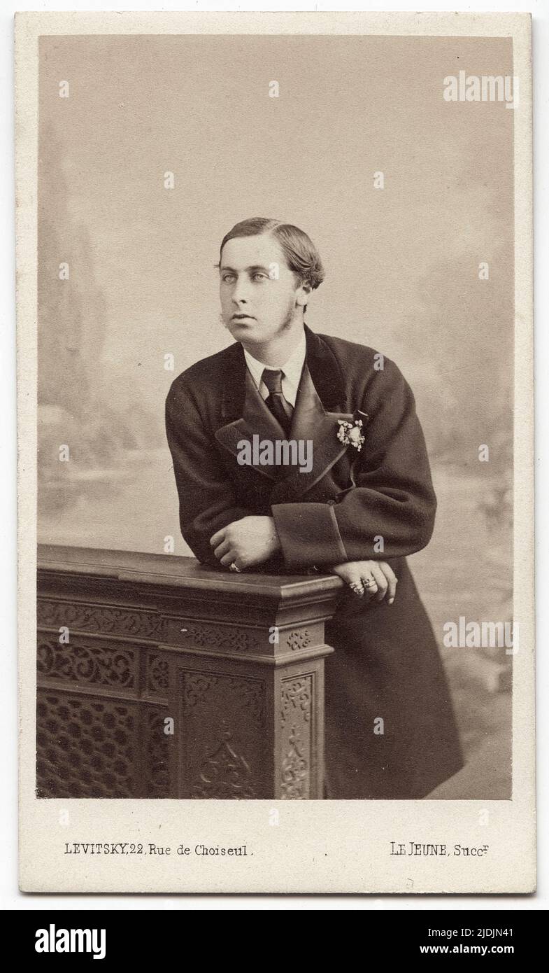 Porträt des Prinzen Alfred (1844-1900), des Herzogs von Edinburgh, um 1865. Fotografie von Sergej Lwowitsch Levitsky (1819 - 1898). Stockfoto