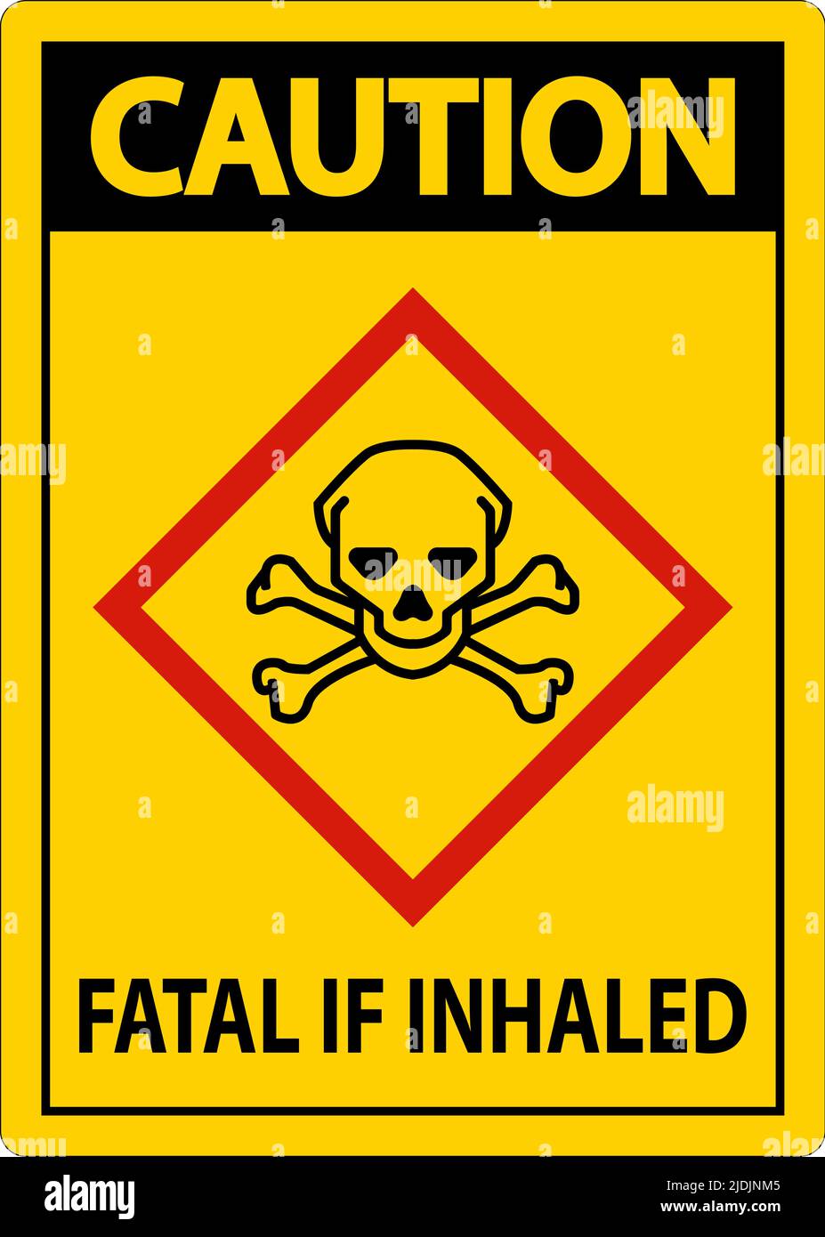 Vorsicht Fatal Bei Inhaliertem Schild Auf Weißem Hintergrund Stock Vektor