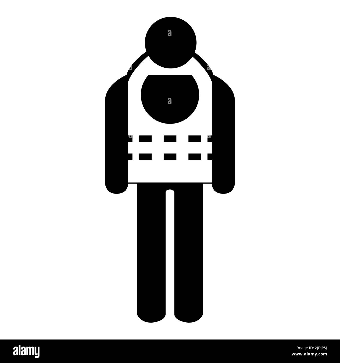 Symbol tragen Lebensjacke isolieren auf weißem Hintergrund, Vektor-Illustration EPS.10 Stock Vektor