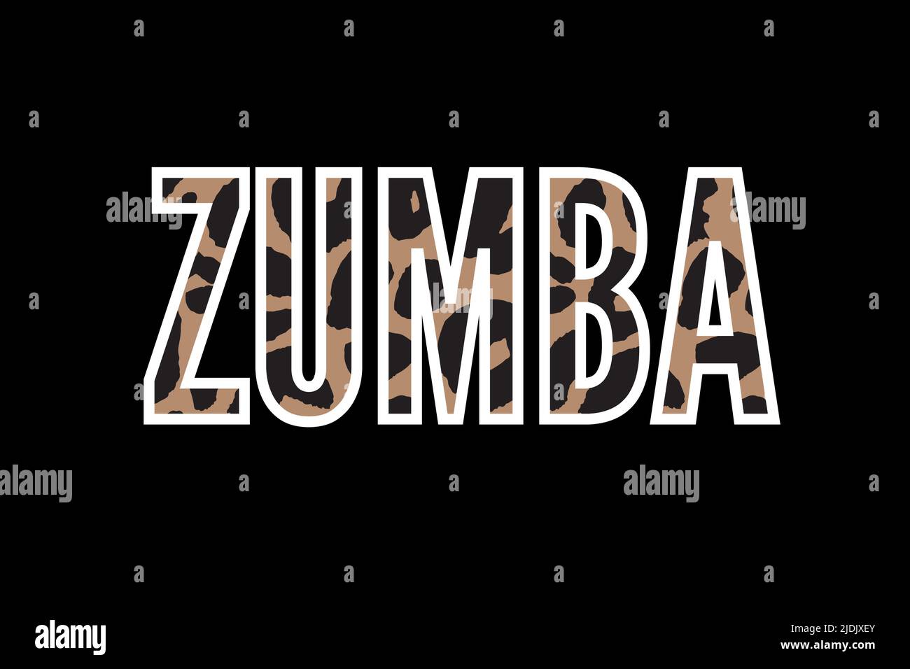 Zumba Tanzstudio. Mehrfarbige Wörter in Scheiben Stock Vektor