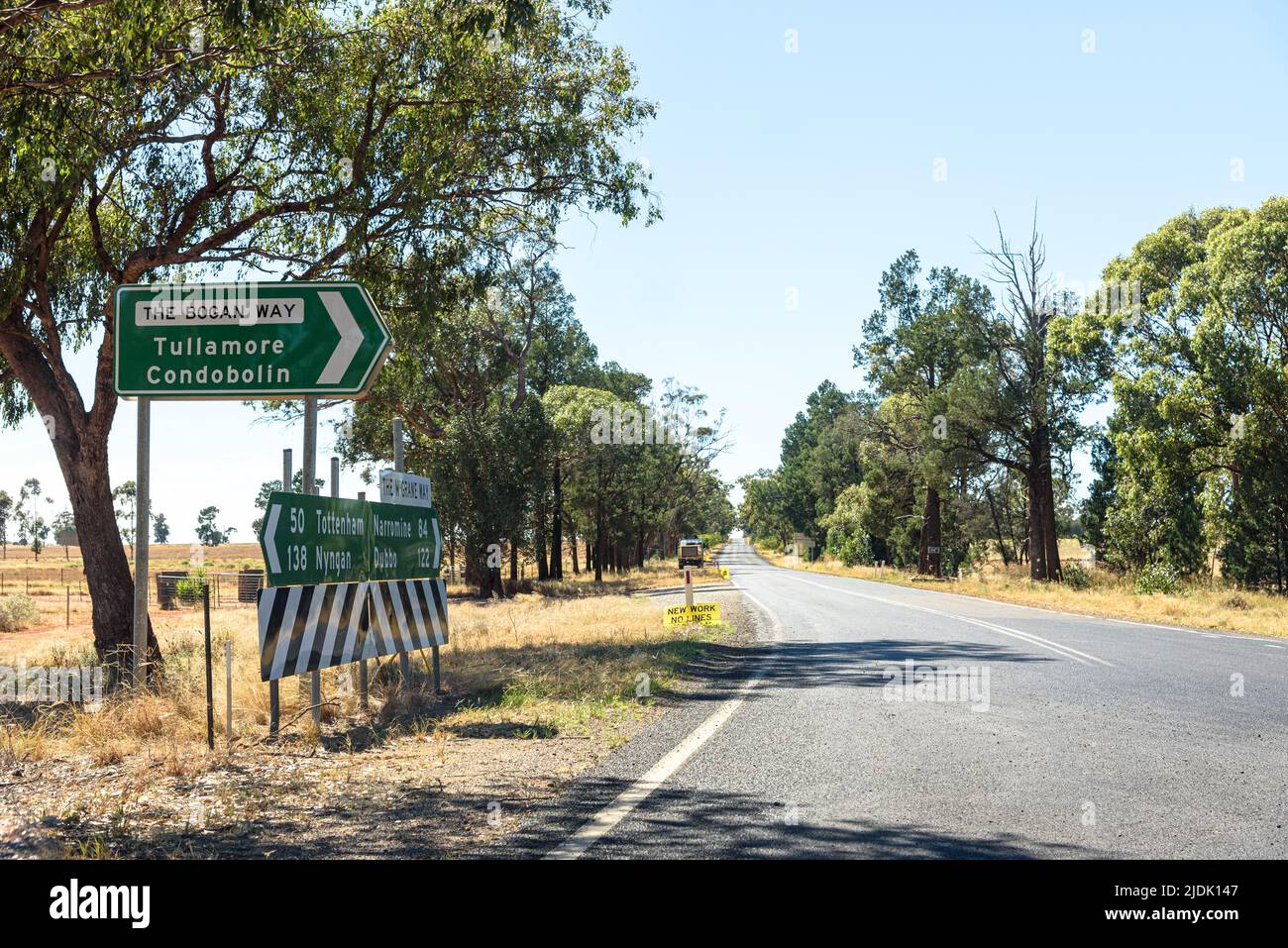 Ein Straßenschild für den Bogan Way im ländlichen New South Wales Stockfoto