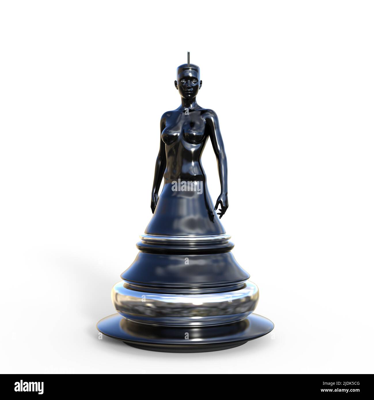 3D-Illustration des Schachspielstückes Ritter Stockfoto