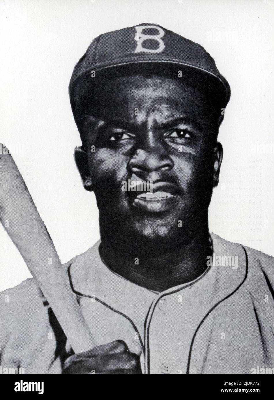 Jackie Robinson, die großartige Brooklyner Dodger, war der erste Afroamerikaner, der Major League Baseballspiele spielte. Stockfoto