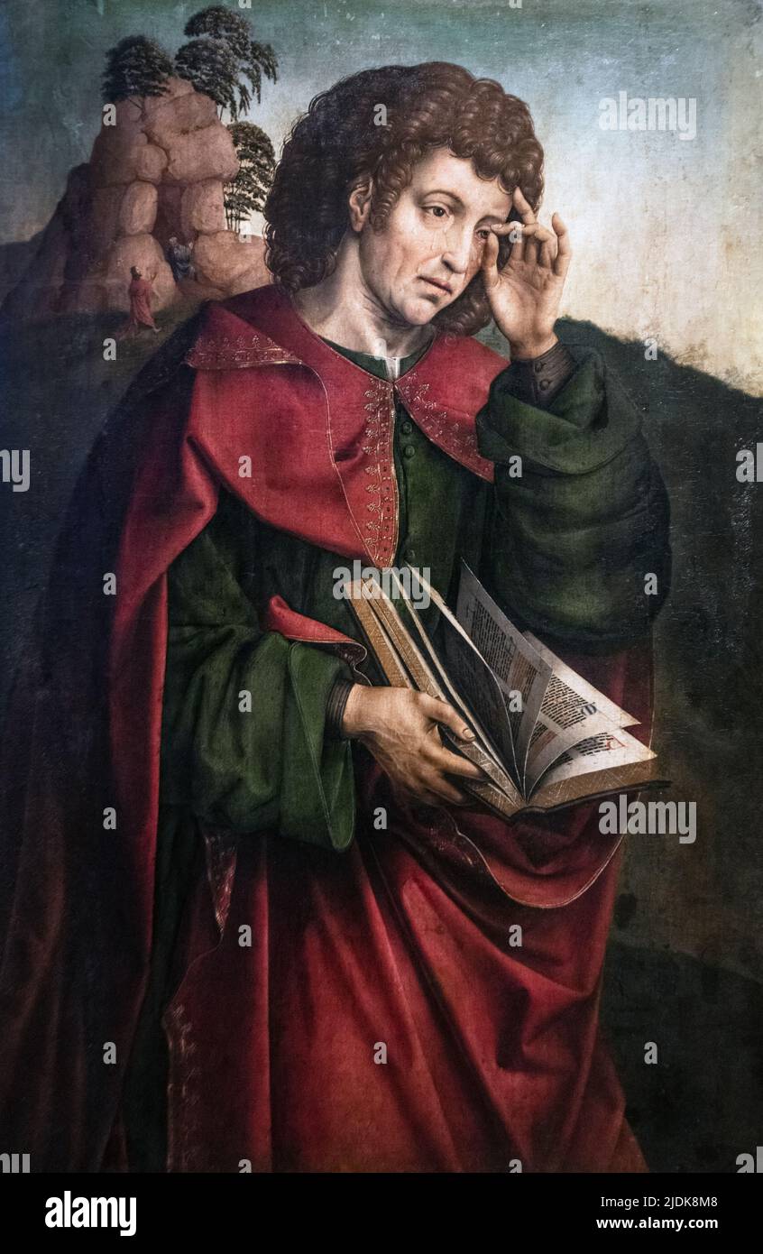 Colijn de COTER: „Die Trauer des heiligen Johannes des Evangelisten“ (1500) Stockfoto