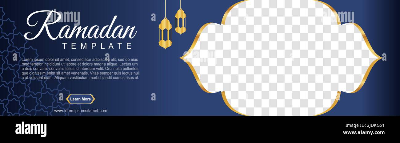 Set von ramadan Web-Banner in Standardgröße mit Platz für Fotos. Ramadan Vorlage Design. vektor-Illustration Stock Vektor