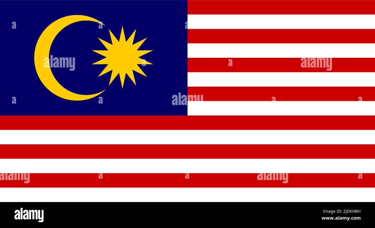 Malaysia Flagge. Vektorgrafik Stock Vektor