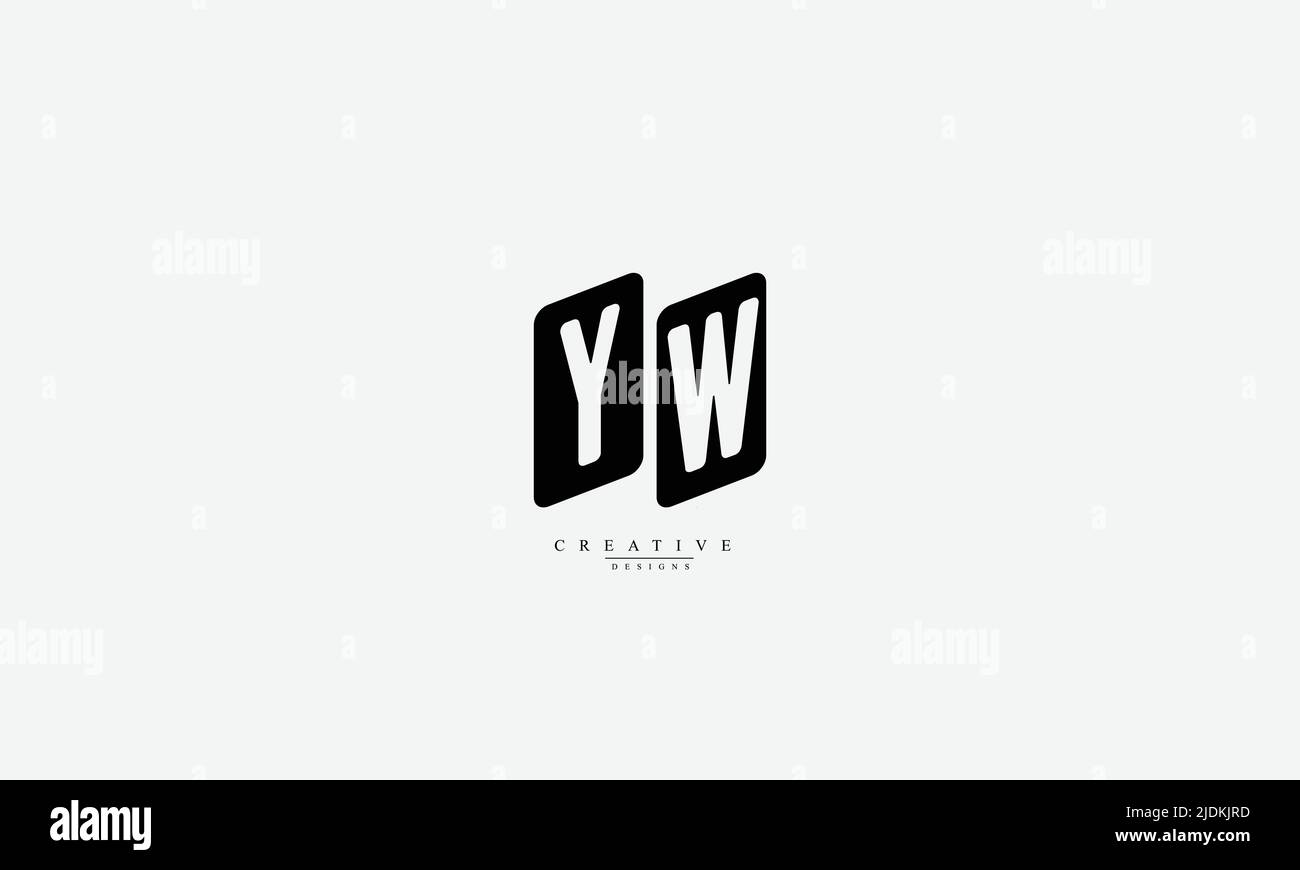Buchstabenbuchstaben Initialen Monogramm-Logo YW WY Y W Stock Vektor
