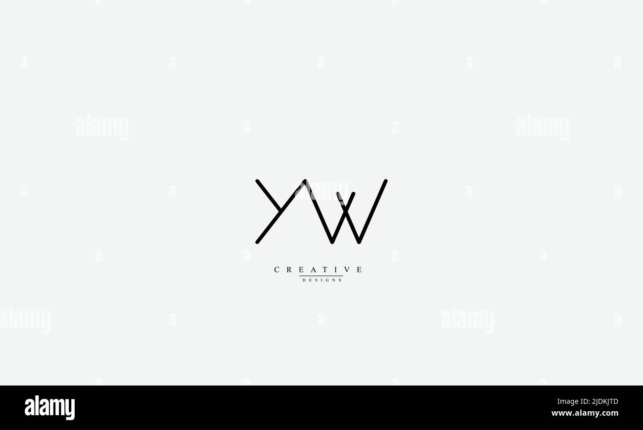 Buchstabenbuchstaben Initialen Monogramm-Logo YW WY Y W Stock Vektor