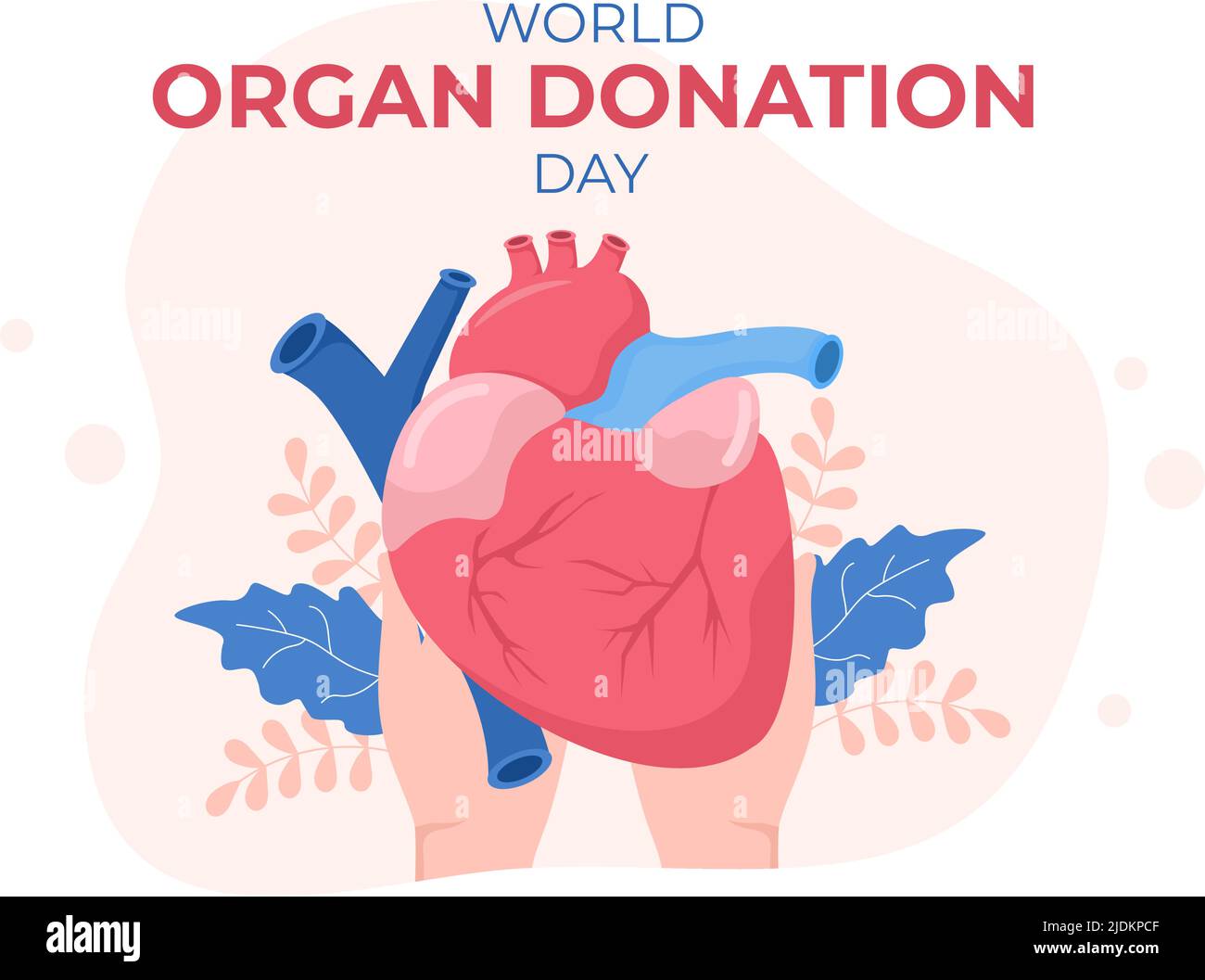 Welttag der Organspende mit Nieren, Herz, Lunge, Augen oder Leber zur Transplantation, Rettung von Leben und Gesundheitsversorgung in flacher Cartoon-Illustration Stock Vektor