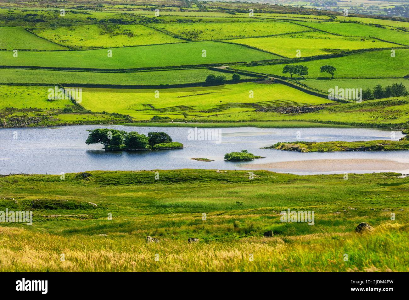 Blick von der Klippe Fair Head, Nordirland, Großbritannien Stockfoto