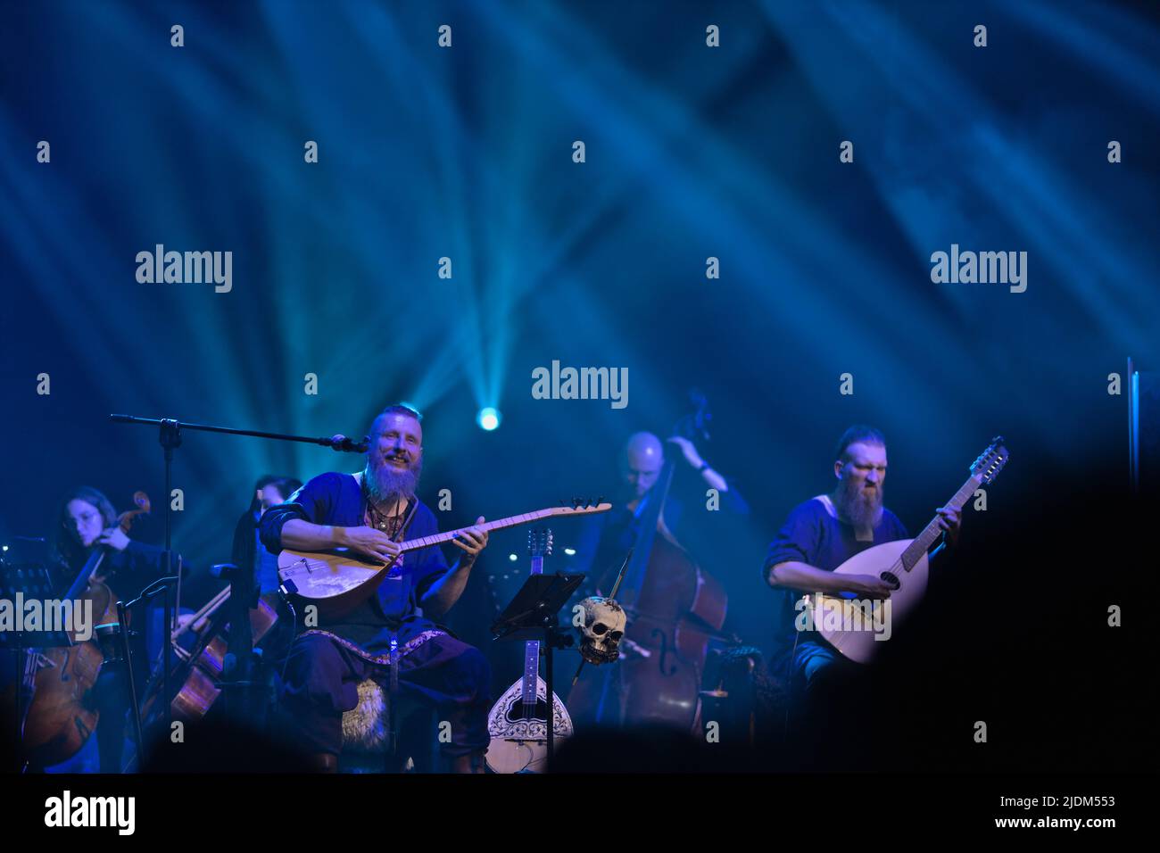 Poznań, POLEN - 18. JUNI 2022: Konzert von Percival (polnische Folk Metal Band) auf dem Pyrkon Kongress Stockfoto