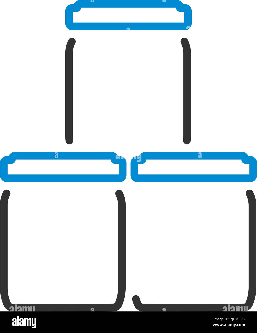 Symbol Für Kleine Glasgläser. Editierbare Fett Formatigte Kontur Mit Farbfüllungsdesign. Vektorgrafik. Stock Vektor