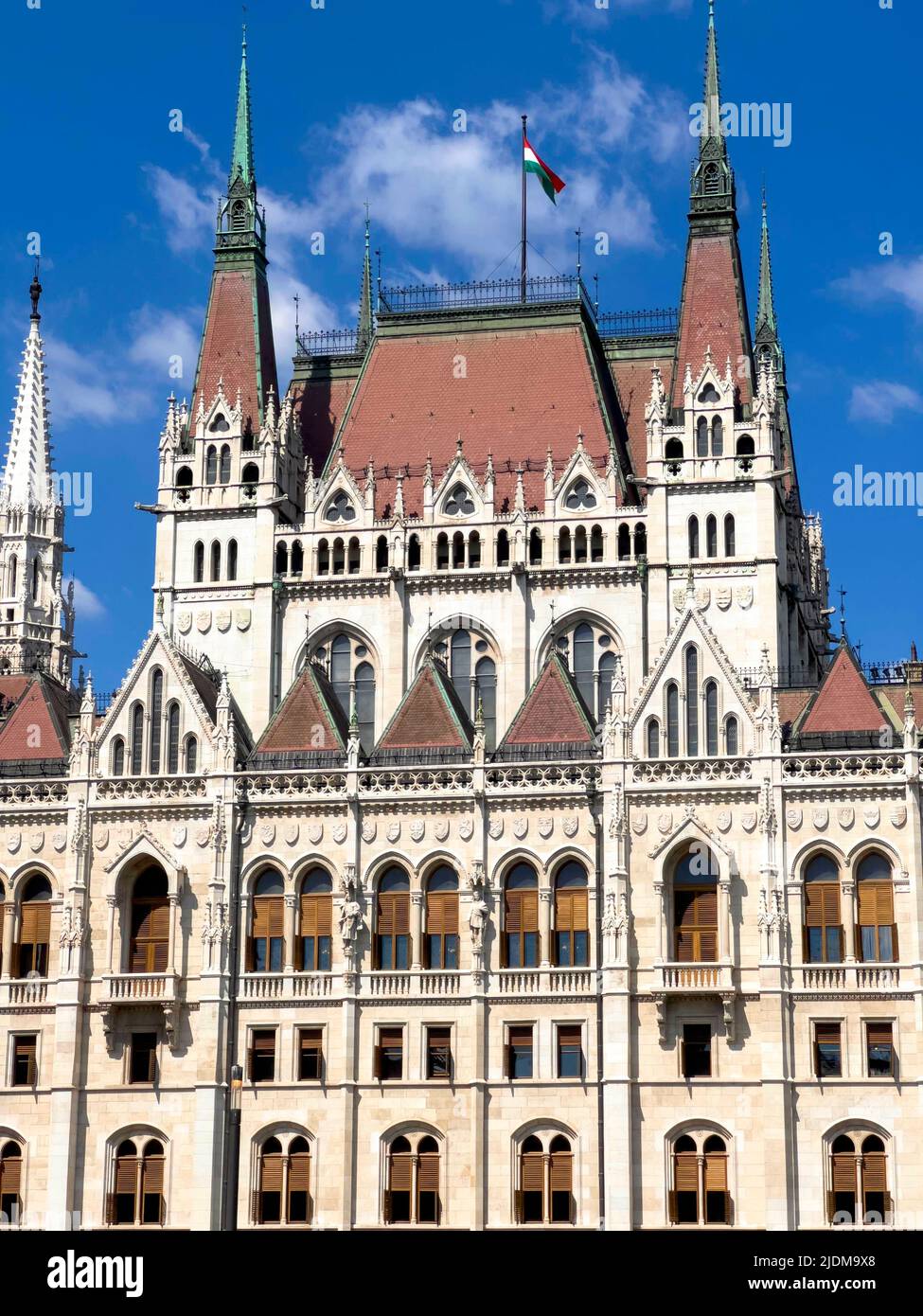 Das ungarische Parlamentsgebäude (Országház) in Budapest, Ungarn Stockfoto