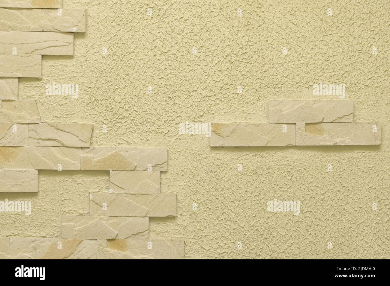Licht Backstein Element Fragment abstrakt Innenarchitektur Wandmuster warmen Sand Ton Farbe Textur Fassade Hintergrund. Stockfoto