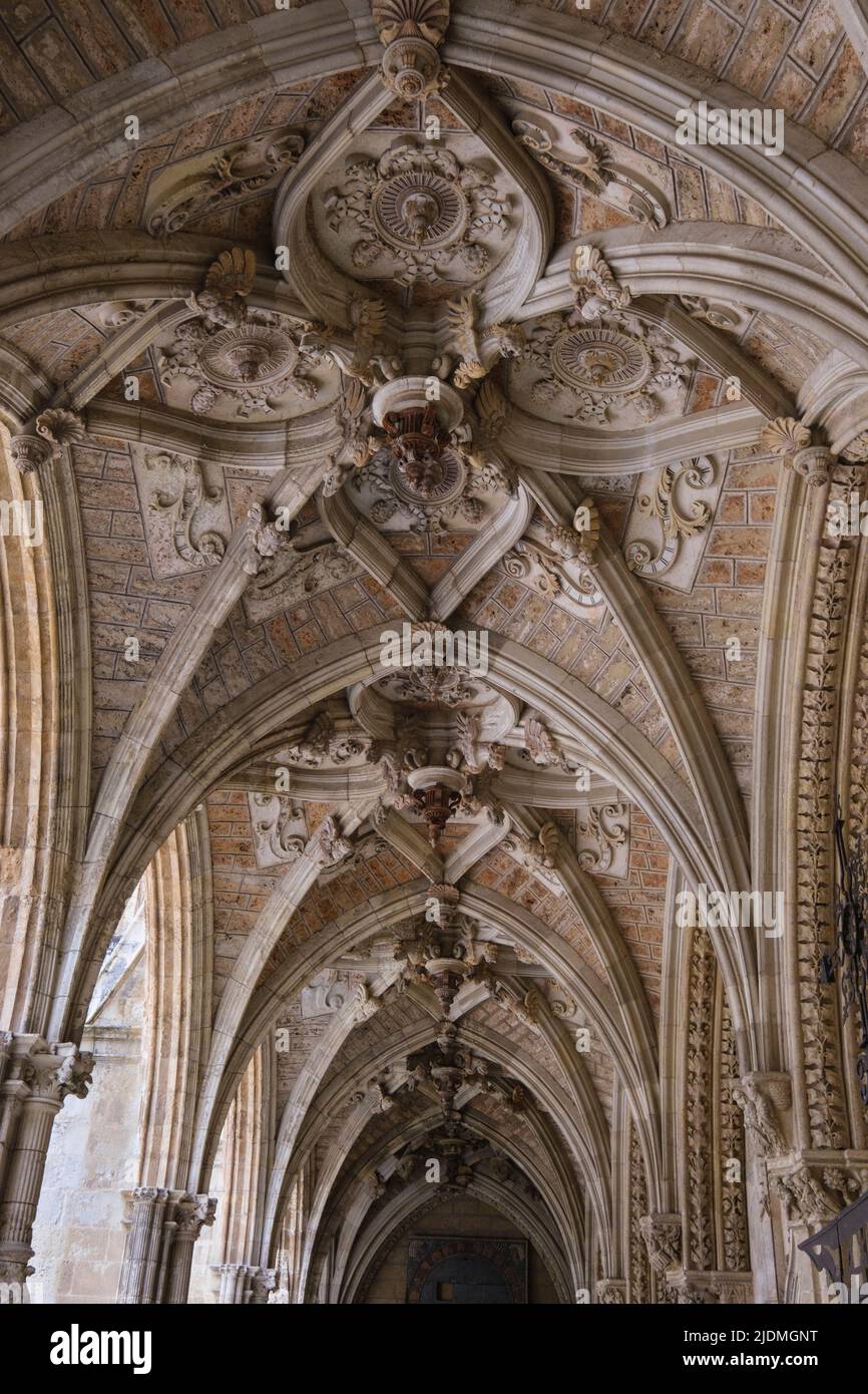 Spanien, Leon, Castilla y Leon. Korridordecke, Kathedrale Santa Maria. Gotik, 13.. Jahrhundert. Stockfoto