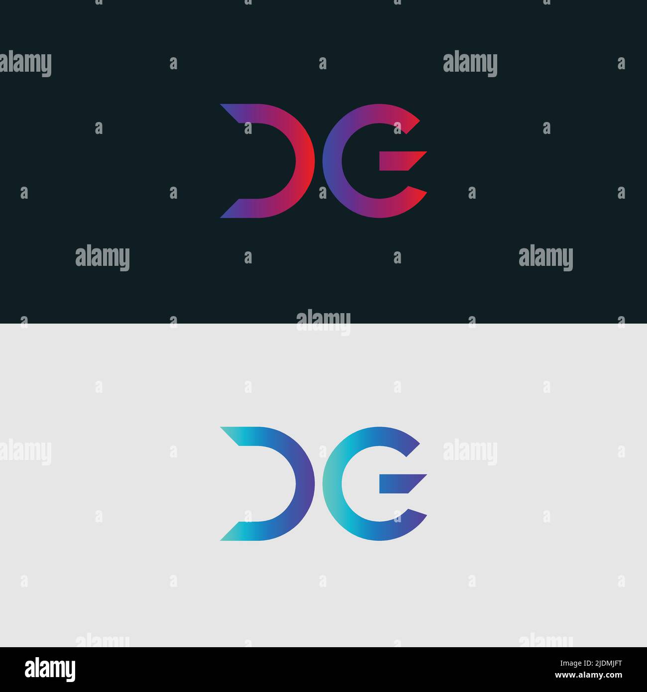 Buchstabensymbol Logo DG Stock Vektor