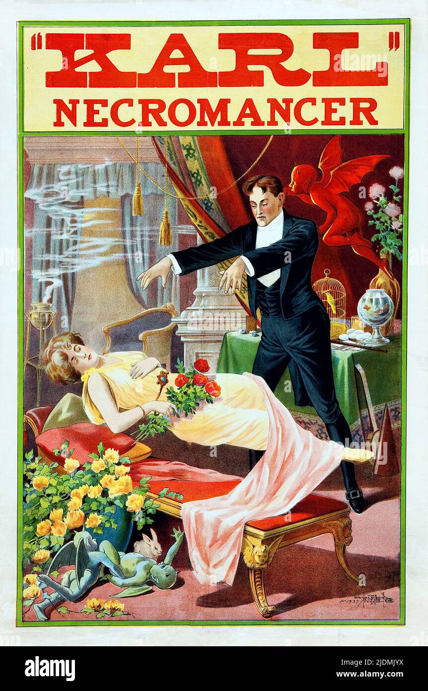 KARL der Magier - Nekromant - Vintage Magier Poster Stockfoto