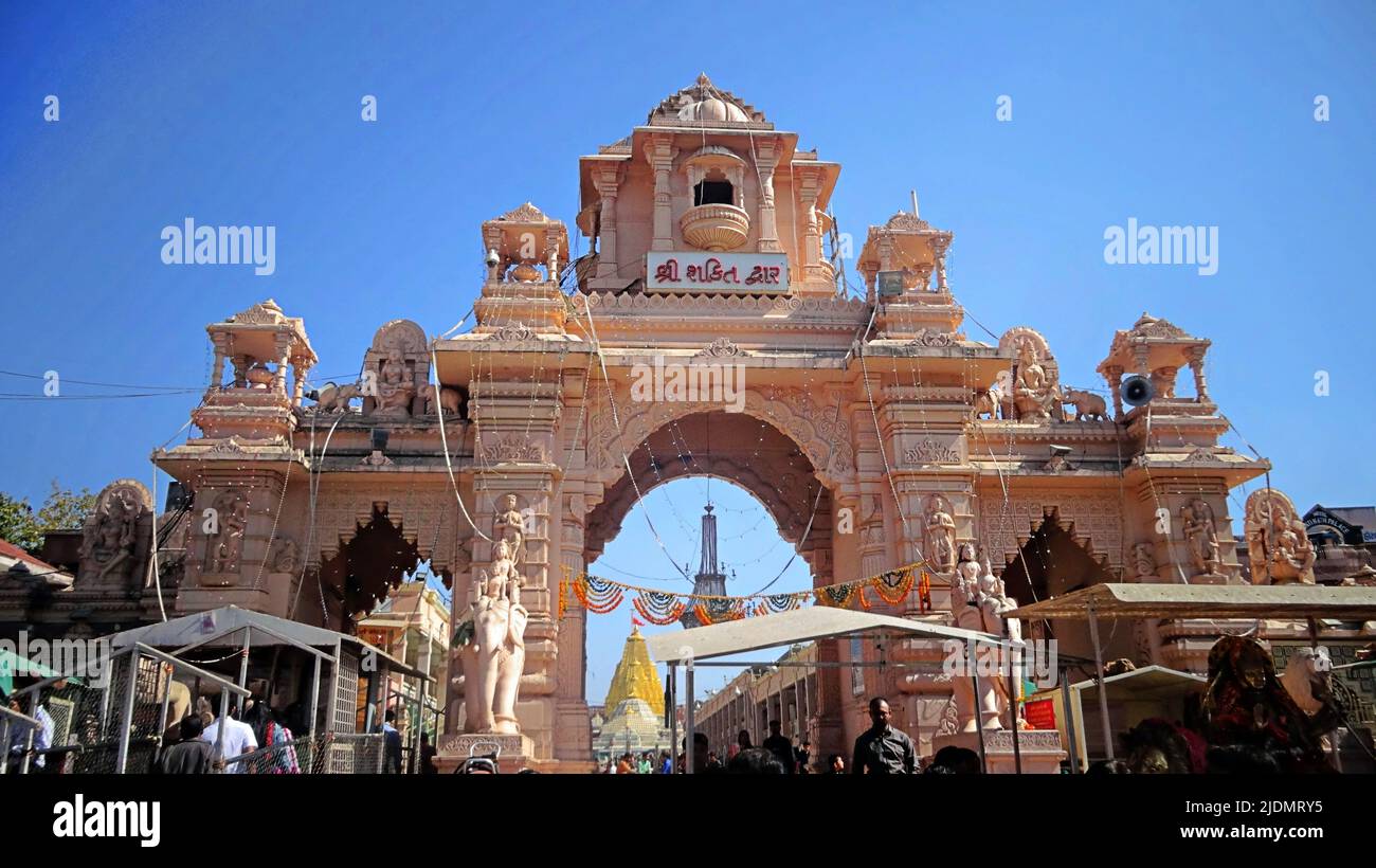 Eingang zum Ambaji Mata Tempel/Shakti Peeth/Gujarat Stockfoto