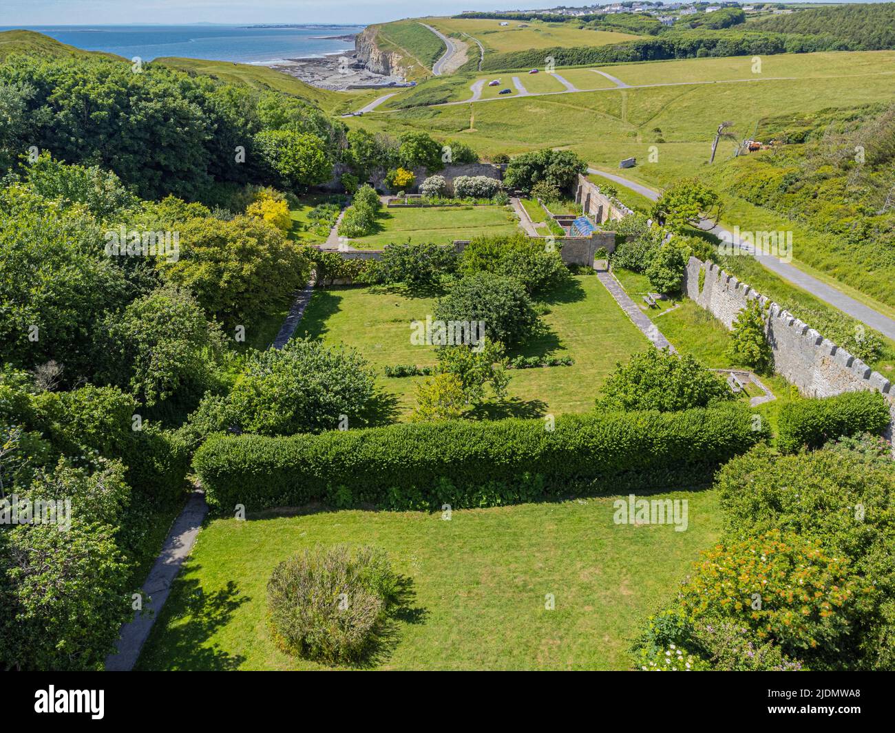 Walled Garden, Dunraven Castle, Dunraven Park, Southerndown. Bitte Kredit: Phillip Roberts Stockfoto