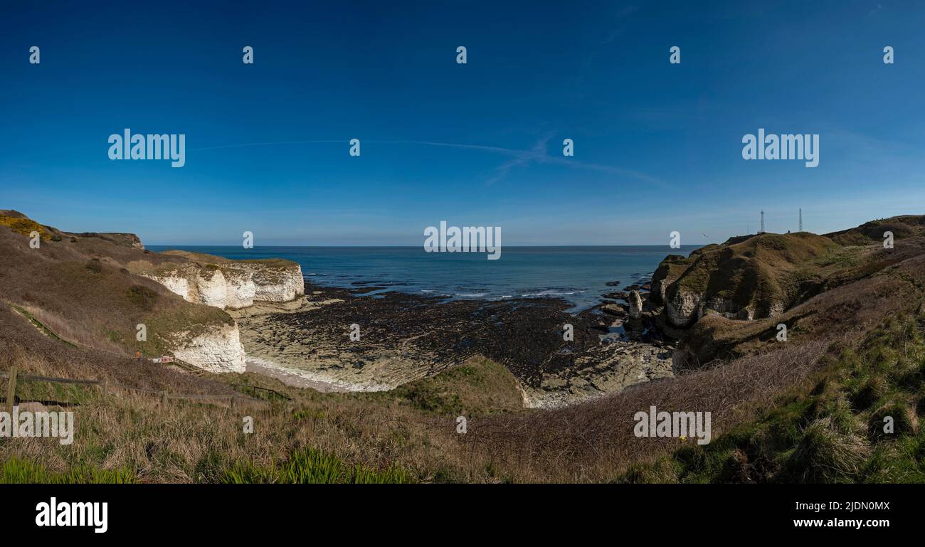 Die Kreidefelsen von Flamborough Head in East Yorkshire, Großbritannien Stockfoto