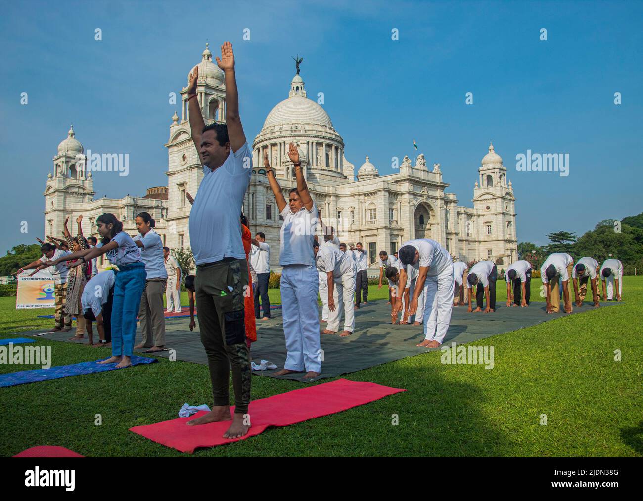 Internationale Yoga Tag Stockfoto