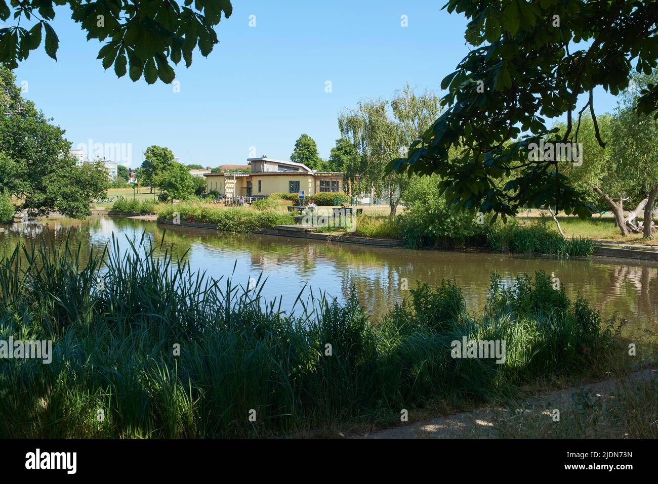 Der Teich am Lordship Recreation Ground, Tottenham, im Norden von London Borough of Haringey, Südostengland Stockfoto