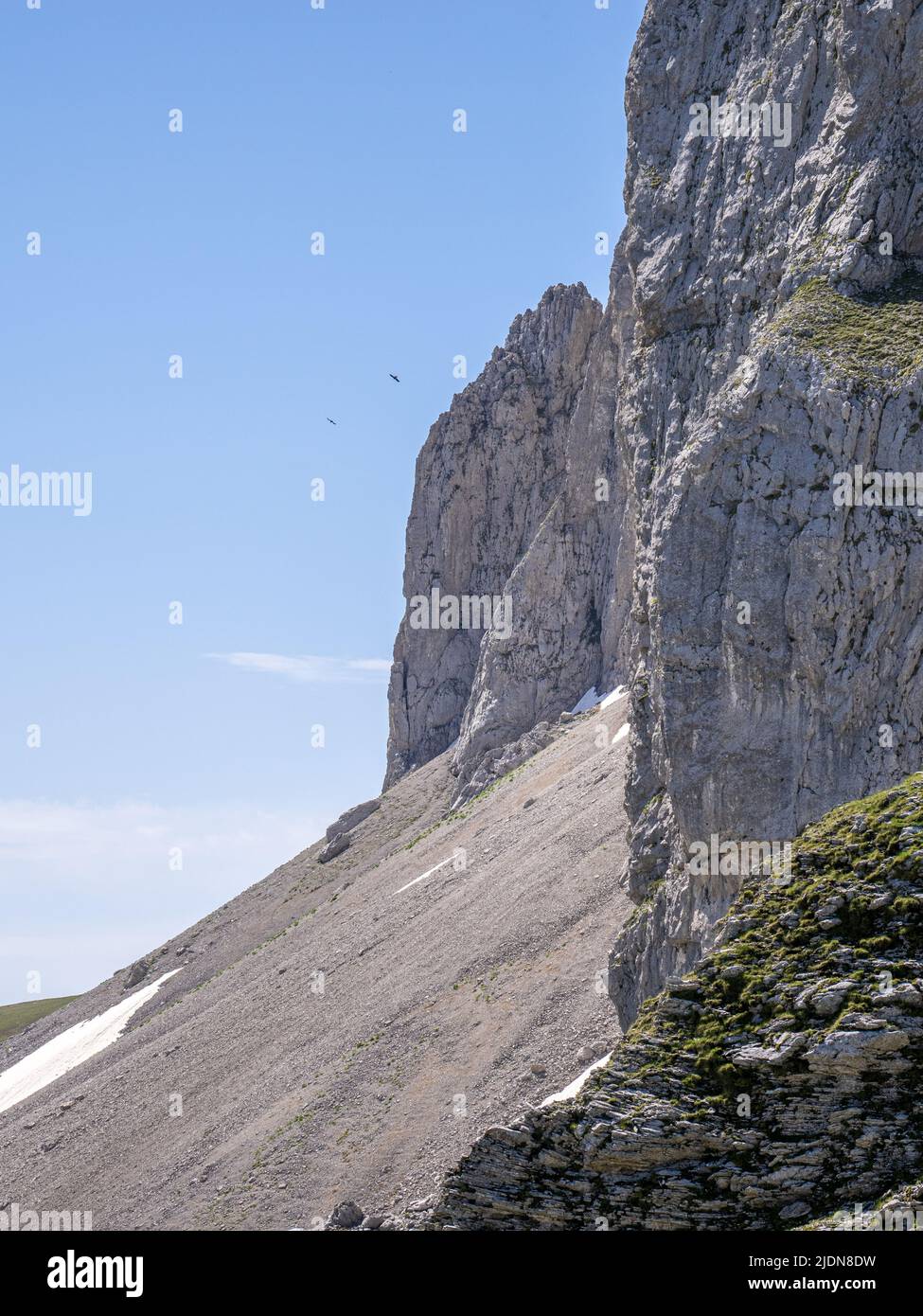 Die unzugängliche Nordwand des Mount Astraka einer der Gipfel des Timfi-Massivs in den Pindus Mountains im Norden Griechenlands Stockfoto