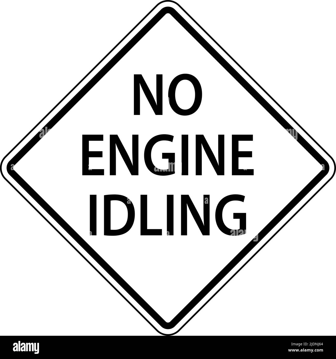 Schild „Kein Motor Im Leerlauf“ Auf Weißem Hintergrund Stock Vektor