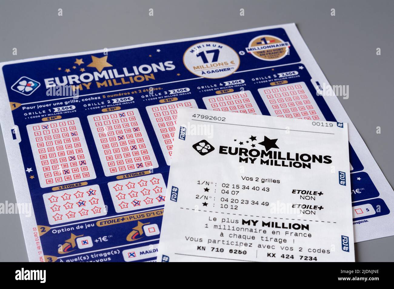 Euromillions, Französische Spiele Stockfoto