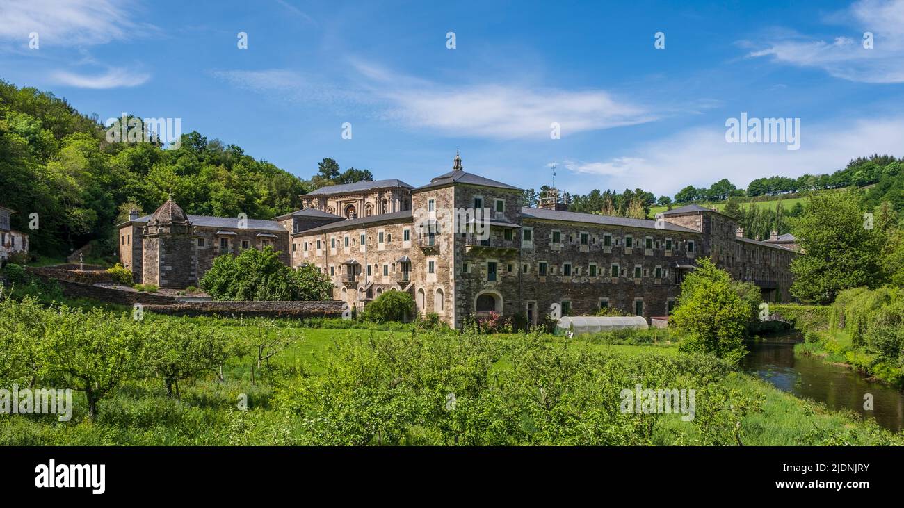 Spanien, Galizien, Kloster Samos. Stockfoto